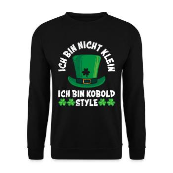 Nicht klein Kobold Größe St Patrick’s Day - Unisex Pullover - Schwarz - Vorne - Alina (178cm) & Michal (187cm)