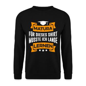 Matura 2023 musste lange lernen Maturanten 2023 - Unisex Pullover - Schwarz - Vorne - Alina (178cm) & Michal (187cm)