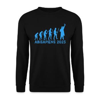 Abitur 2023 Abisapiens Abiturienten - Unisex Pullover - Schwarz - Vorne - Alina (178cm) & Michal (187cm)