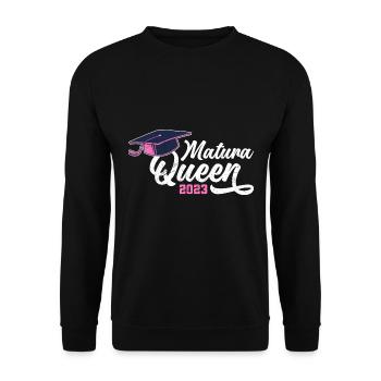Matura Queen 2023 Matura Maturan Maturan - Unisex Sweatshirt - black - Front - Alina (178cm) & Michal (187cm)