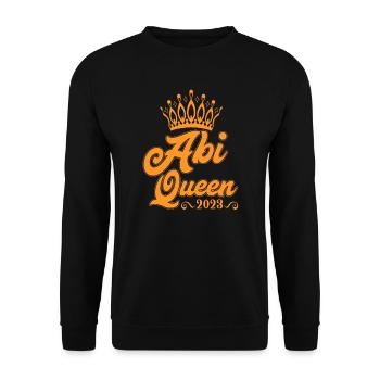Abi 2023 Abiturienten Queen Abiturientin - Unisex Pullover - Schwarz - Vorne - Alina (178cm) & Michal (187cm)