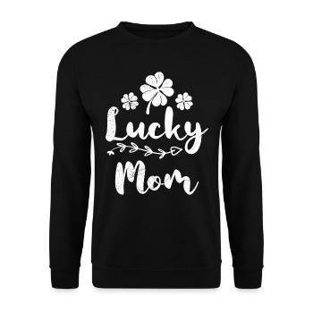 Lucky Mom Irish St Patrick’s Day Mama - Sweat-shirt Unisexe - noir - Devant - Alina (178cm) & Michal (187cm)