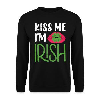 Embrasse-moi je suis irlandais Saint-Patrick - Sweat-shirt Unisexe - noir - Devant - Alina (178cm) & Michal (187cm)