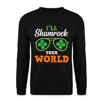 I'll shamrock your World Irland St. Patrick’s Day - Unisex Pullover - Schwarz - Vorne - Alina (178cm) & Michal (187cm)