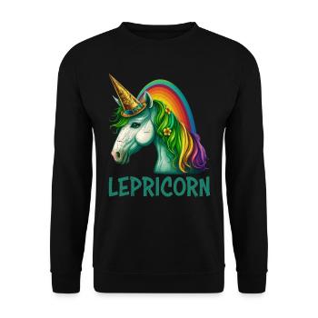 Einhorn St Patrick's Day Damen Irland Lepricorn - Unisex Pullover - Schwarz - Vorne - Alina (178cm) & Michal (187cm)