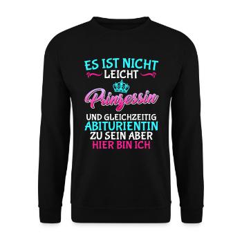 Abi 2023 Abitur ich habe fertig Abiturienten - Unisex Pullover - Schwarz - Vorne - Alina (178cm) & Michal (187cm)