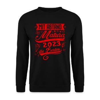 Matura 2023 mit Abstand die Besten Maturanten - Unisex Pullover - Schwarz - Vorne - Alina (178cm) & Michal (187cm)