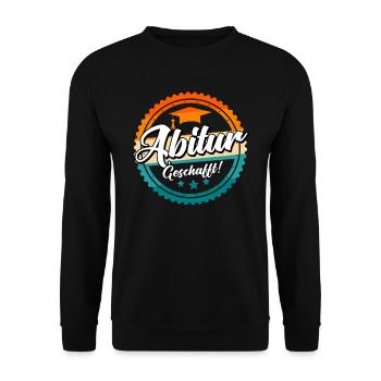 Abitur 2023 geschafft Abi Abiturient - Unisex Pullover - Schwarz - Vorne - Alina (178cm) & Michal (187cm)