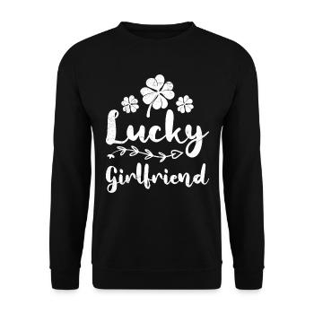 Lucky Girlfriend Ireland St Patrick's Day Girlfriend - Unisex Sweatshirt - black - Front - Alina (178cm) & Michal (187cm)