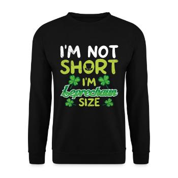 Not small Leprechaun Size St Patrick's Day - Unisex Sweatshirt - black - Front - Alina (178cm) & Michal (187cm)