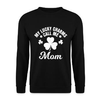 Mes porte-bonheur m’appellent maman - Sweat-shirt Unisexe - noir - Devant - Alina (178cm) & Michal (187cm)