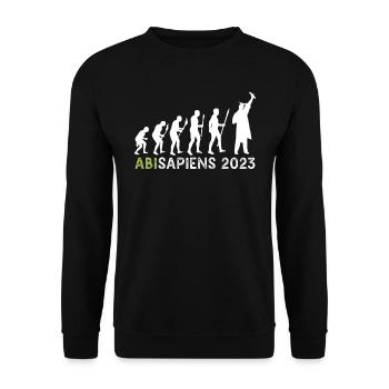 Abitur 2023 Abisapiens Abiturienten - Unisex Pullover - Schwarz - Vorne - Alina (178cm) & Michal (187cm)
