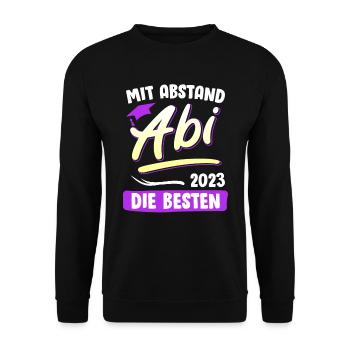 Mit Abstand die Besten Abitur 2023 Abiturientin - Unisex Pullover - Schwarz - Vorne - Alina (178cm) & Michal (187cm)