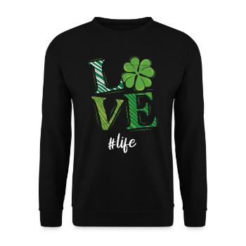 Love Life St. Patrick’s Day Manigances - Sweat-shirt Unisexe - noir - Devant - Alina (178cm) & Michal (187cm)