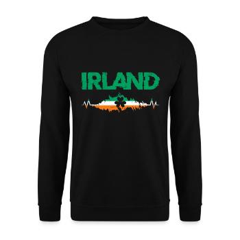 Irlande Trèfle Irlandais Irlandais Saint-Patrick - Sweat-shirt Unisexe - noir - Devant - Alina (178cm) & Michal (187cm)