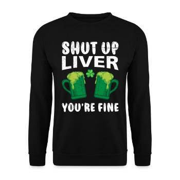 Foie tu vas bien Bière Irlande Saint-Patrick - Sweat-shirt Unisexe - noir - Devant - Alina (178cm) & Michal (187cm)