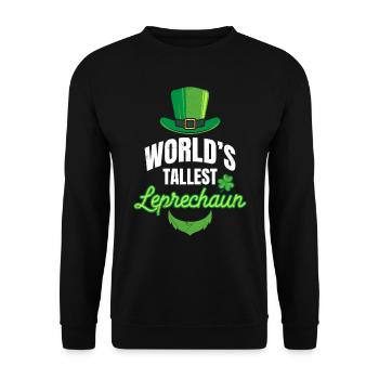 World Largest Leprechaun Irish St Patrick's Day - Unisex Sweatshirt - black - Front - Alina (178cm) & Michal (187cm)