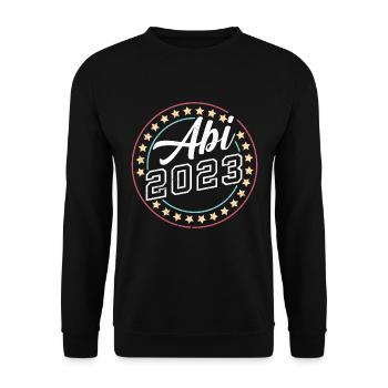 Abi 2023 Abitur Abiturient Schulabschluss - Unisex Pullover - Schwarz - Vorne - Alina (178cm) & Michal (187cm)