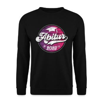 Abitur 2023 geschafft Abi Abiturient - Unisex Pullover - Schwarz - Vorne - Alina (178cm) & Michal (187cm)