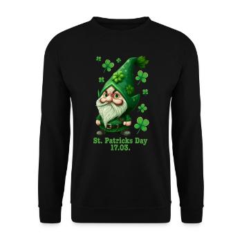 St Patrick's Day Irland Leprechaun - Unisex Pullover - Schwarz - Vorne - Alina (178cm) & Michal (187cm)