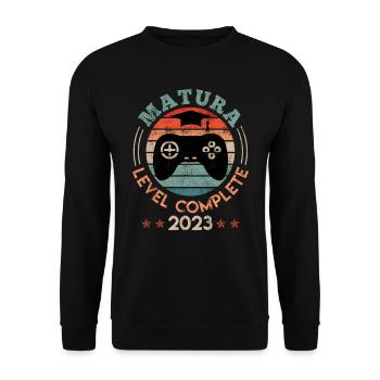 Matura Level complete Maturanten Gamer - Unisex Pullover - Schwarz - Vorne - Alina (178cm) & Michal (187cm)