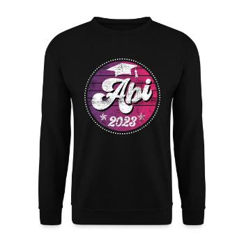 Abitur 2023 geschafft Abi Abiturient - Unisex Pullover - Schwarz - Vorne - Alina (178cm) & Michal (187cm)