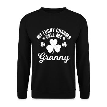 Meine Glücksbringer nennen mich Granny - Unisex Pullover - Schwarz - Vorne - Alina (178cm) & Michal (187cm)