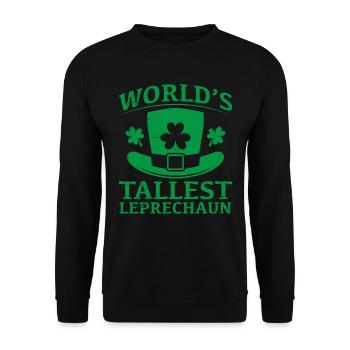 World Largest Leprechaun Irish St Patrick's Day - Unisex Sweatshirt - black - Front - Alina (178cm) & Michal (187cm)