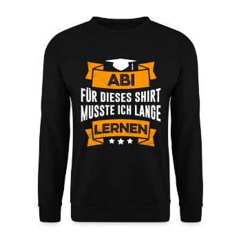 Abi 2023 musste lange lernen Abitur 2023 - Unisex Pullover - Schwarz - Vorne - Alina (178cm) & Michal (187cm)