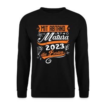 Matura 2023 mit Abstand die Besten Maturanten - Unisex Pullover - Schwarz - Vorne - Alina (178cm) & Michal (187cm)