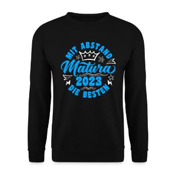 Mit Abstand die Besten Matura 2023 Maturant - Unisex Pullover - Schwarz - Vorne - Alina (178cm) & Michal (187cm)