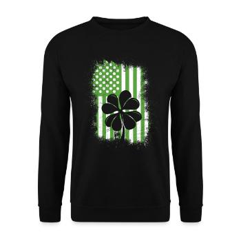 USA Shenanigans St. Patrick’s Day - Unisex Pullover - Schwarz - Vorne - Alina (178cm) & Michal (187cm)