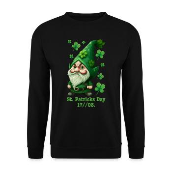 St Patrick's Day Irland Leprechaun - Unisex Pullover - Schwarz - Vorne - Alina (178cm) & Michal (187cm)