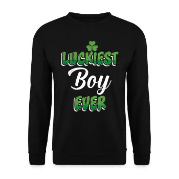 La Saint-Patrick dit le garçon le plus chanceux de tous les temps - Sweat-shirt Unisexe - noir - Devant - Alina (178cm) & Michal (187cm)