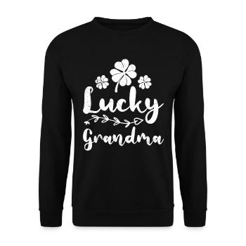Lucky Grandma St. Patrick's Day Ireland Grandma - Unisex Sweatshirt - black - Front - Alina (178cm) & Michal (187cm)