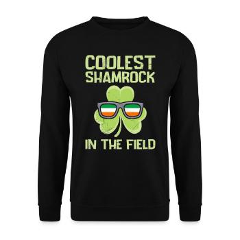 Coolest Shamrock Kleeblatt St Patrick's Day - Unisex Pullover - Schwarz - Vorne - Alina (178cm) & Michal (187cm)