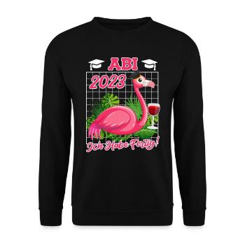 Abi 2023 Abitur ich habe fertig! Abiturienten - Unisex Pullover - Schwarz - Vorne - Alina (178cm) & Michal (187cm)