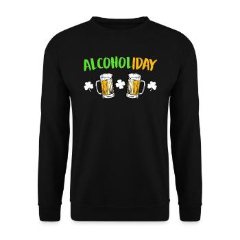 Alcoholiday St. Patricks Day - Unisex Pullover - Schwarz - Vorne - Alina (178cm) & Michal (187cm)