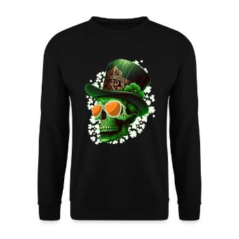 Fête de la Saint-Patrick Squelette irlandais leprechaun - Sweat-shirt Unisexe - noir - Devant - Alina (178cm) & Michal (187cm)