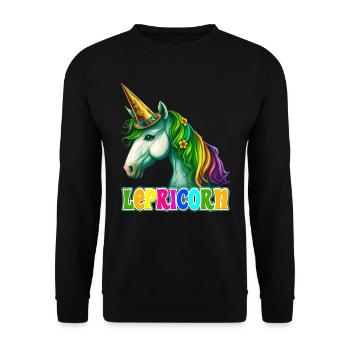 Lepricorn St. Patrick’s Day Licorne Femmes - Sweat-shirt Unisexe - noir - Devant - Alina (178cm) & Michal (187cm)
