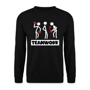 Teamwork Summer Vacation with Friends Spring Break - Unisex Sweatshirt - black - Front - Alina (178cm) & Michal (187cm)