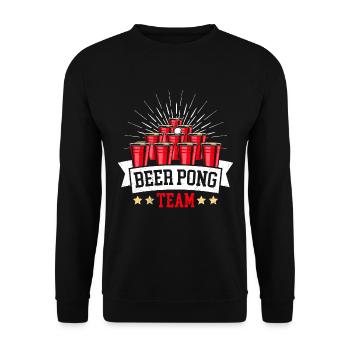 Beer Pong Team Bierpong Team Party Bier Pong - Sweat-shirt Unisexe - noir - Devant - Alina (178cm) & Michal (187cm)