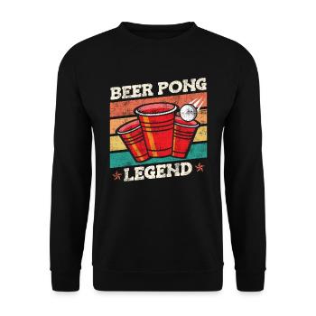 Beer Pong Legend Bierpong Party Bier Pong - Sweat-shirt Unisexe - noir - Devant - Alina (178cm) & Michal (187cm)