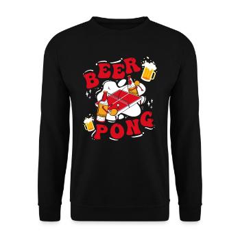 Beer Pong Table Party Game Drinking Game Beer Pong - Unisex Sweatshirt - black - Front - Alina (178cm) & Michal (187cm)