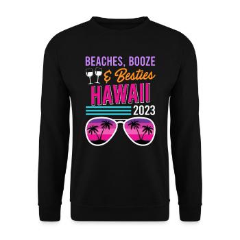 Plages Booze Beasts Hawaii Holiday Spring Break - Sweat-shirt Unisexe - noir - Devant - Alina (178cm) & Michal (187cm)