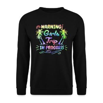 Attention Girls' Strip on the Road Girls Spring Break - Unisex Sweatshirt - black - Front - Alina (178cm) & Michal (187cm)