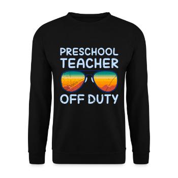 Preschool Kindergarten Educator off duty teacher - Unisex Sweatshirt - black - Front - Alina (178cm) & Michal (187cm)