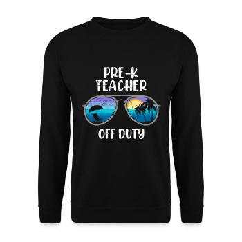 Preschool Kindergarten Educator off duty teacher - Unisex Sweatshirt - black - Front - Alina (178cm) & Michal (187cm)