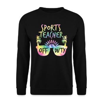 Ferien Sportlehrer außer Dienst Sport Lehrer - Unisex Pullover - Schwarz - Vorne - Alina (178cm) & Michal (187cm)
