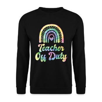 Teacher off duty teacher School holiday teacher - Unisex Sweatshirt - black - Front - Alina (178cm) & Michal (187cm)